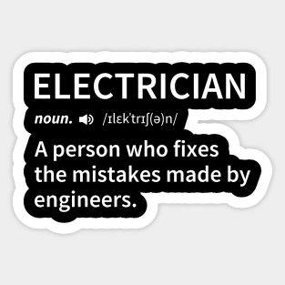 Electrician Definition Gift Sticker